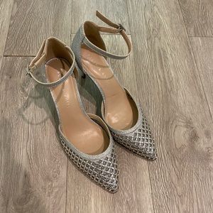 Silver sparkly heels